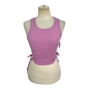 Freshman Ribbed Side Tie Tank Top Pink Size Medium NWOT